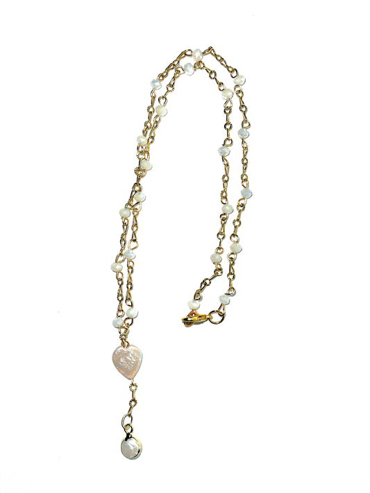 Gold Heart Dangle Necklace