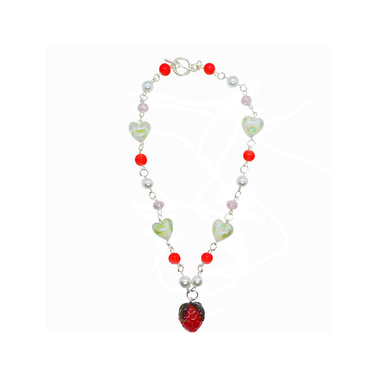 Red Strawberry fields necklace